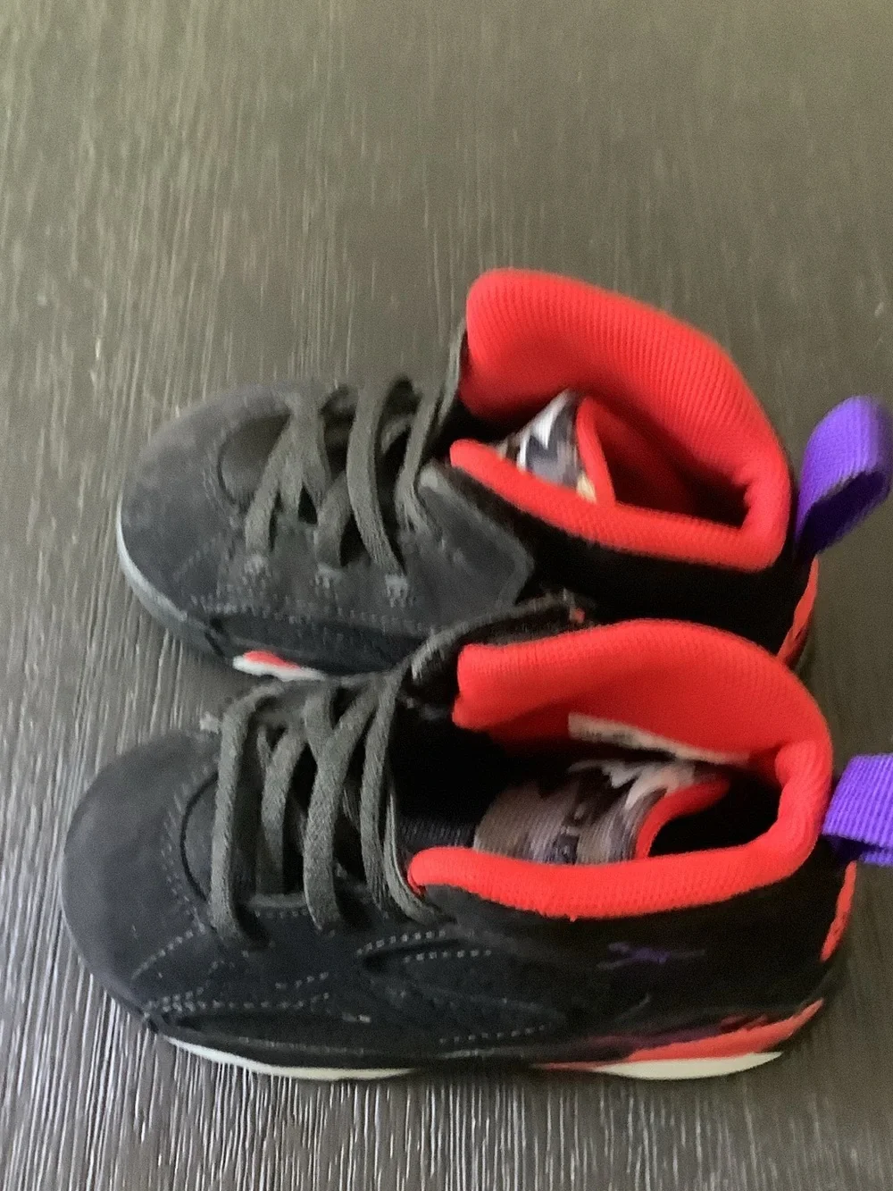 Jordan Kids Black, Red & Purple High-Top Sneakers